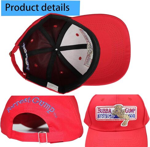 Bubba Gump Baseball Cap, Adjustable Shrimp Co. Embroidered Forest Gump Costume Hats in Saudi Arabia