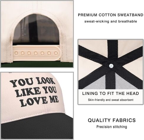 You Look Like You Love Me Hat, Funny Vintage Trucker Hats for Women Men, Trendy Embroidered Snapback Baseball Cap in Saudi Arabia