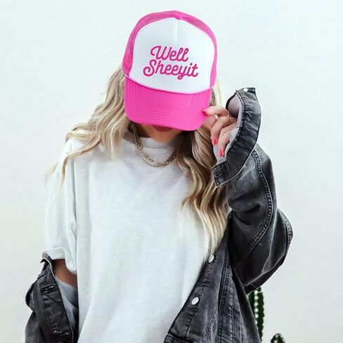 حسنًا ، قبعة Sheeyit Trucker - Southern Snapback Cap للرجال والنساء | الرغوة الأمامية 5 لوحة الشبكة الظهر | ملاءمة قابلة للتعديل in Saudi Arabia