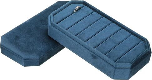 UXCELL VELVET RING Organizer Jewelry Display Tray 7 Slots Showcase Ring Ring Case Velvet Jewelry Organizer Box With With For Rings Pink in Kuwait