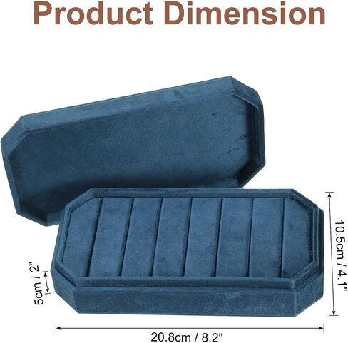 UXCELL VELVET RING Organizer Jewelry Display Tray 7 Slots Showcase Ring Ring Case Velvet Jewelry Organizer Box With With For Rings Pink in Kuwait