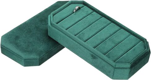 UXCELL VELVET RING Organizer Jewelry Display Tray 7 Slots Showcase Ring Ring Case Velvet Jewelry Organizer Box With With For Rings Pink in Kuwait