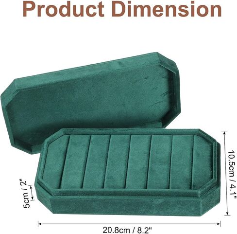 UXCELL VELVET RING Organizer Jewelry Display Tray 7 Slots Showcase Ring Ring Case Velvet Jewelry Organizer Box With With For Rings Pink in Kuwait