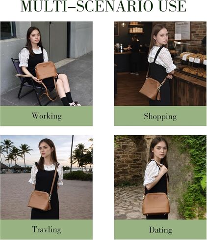 Zip Crossbody Bag for Women, Vegan Leather Phone Purse Shoulder Handbag with Adjustable Strap for Travel/Daily Use in Saudi Arabia
