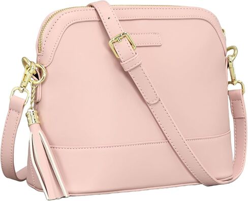 Zip Crossbody Bag for Women, Vegan Leather Phone Purse Shoulder Handbag with Adjustable Strap for Travel/Daily Use in Saudi Arabia