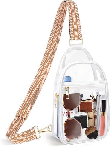Clear Bag Stadium Approved, Clear Sling Bag with Adjustable Strap for Women Men, Concerts Sports, Events in Kuwait