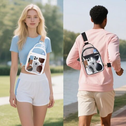 Clear Bag Stadium Approved, Clear Sling Bag with Adjustable Strap for Women Men, Concerts Sports, Events in Kuwait