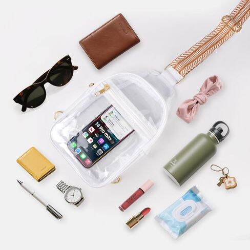 Clear Bag Stadium Approved, Clear Sling Bag with Adjustable Strap for Women Men, Concerts Sports, Events in Kuwait