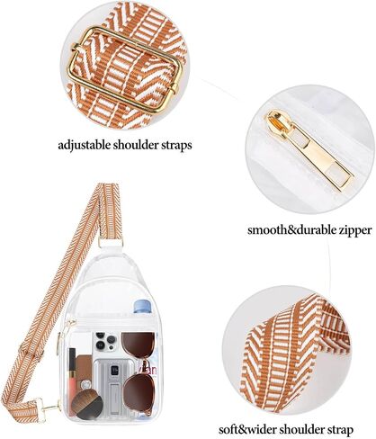 Clear Bag Stadium Approved, Clear Sling Bag with Adjustable Strap for Women Men, Concerts Sports, Events in Kuwait