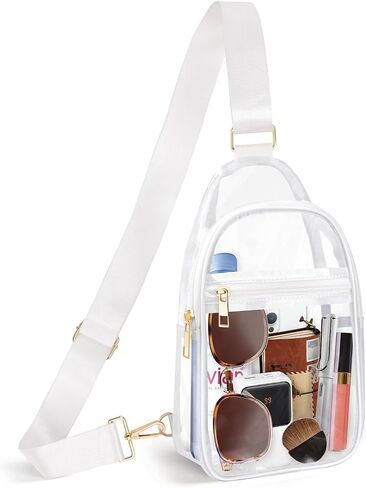 Clear Bag Stadium Approved, Clear Sling Bag with Adjustable Strap for Women Men, Concerts Sports, Events in Kuwait