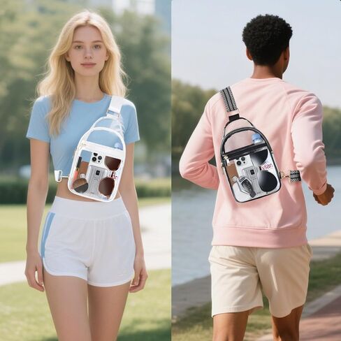 Clear Bag Stadium Approved, Clear Sling Bag with Adjustable Strap for Women Men, Concerts Sports, Events in Kuwait