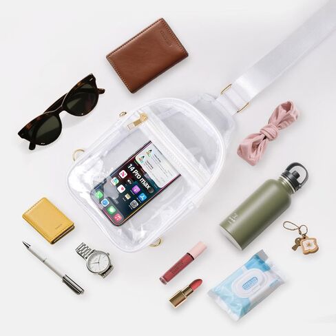 Clear Bag Stadium Approved, Clear Sling Bag with Adjustable Strap for Women Men, Concerts Sports, Events in Kuwait