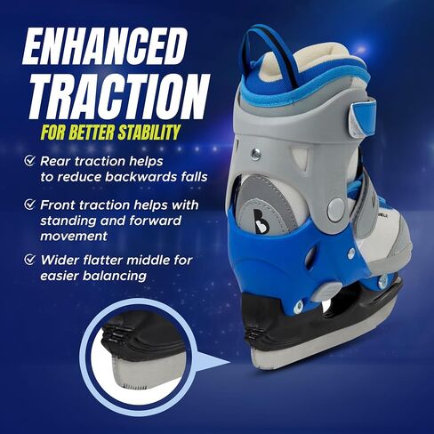 Winnwell Balance Blade Adjustable Skate - Ice Hockey Skates for Boys & Girls - Kids Ice Skates to Help Children Learn to Skate - Adjust Boot with 4 Sizes in Kuwait