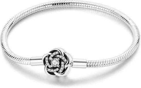 Parmuz 925 Sterling Silver Charms Bracelet for Women Love Heart Summer Ocean Iconic Moments Snake Chain Bracelet with 5A Cubic Zirconia Gift for Girls Mother Daughter in Kuwait