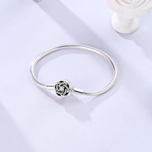 Parmuz 925 Sterling Silver Charms Bracelet for Women Love Heart Summer Ocean Iconic Moments Snake Chain Bracelet with 5A Cubic Zirconia Gift for Girls Mother Daughter in Kuwait