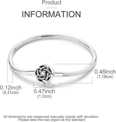 Parmuz 925 Sterling Silver Charms Bracelet for Women Love Heart Summer Ocean Iconic Moments Snake Chain Bracelet with 5A Cubic Zirconia Gift for Girls Mother Daughter in Kuwait