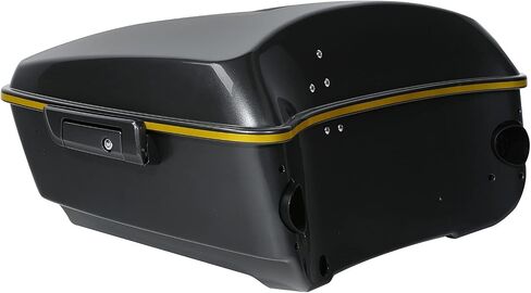 Gold/Black Geometric Shape Fade 13.7" King Pack Trunk W/Latch Key Fit For Harley Tour Pak Touring CVO Road King Road Glide Street Glide Electra Glide Ultra Limited 2014-2025 in Saudi Arabia