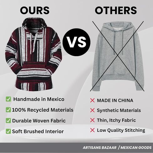 Mexican Baja Hoodie – Classic Drug Rug Pullover Sweater | Baja Hoodie for Men & Women | Mens & Plus Size Options Available in Saudi Arabia