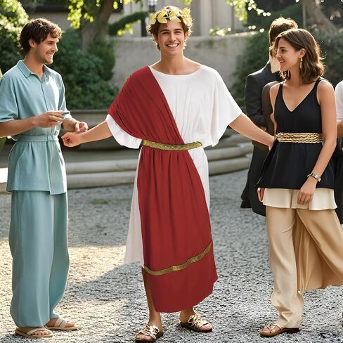 Ancient Greek Toga Adult Roman Costume with Headband Halloween Cosplay Outfit in Saudi Arabia