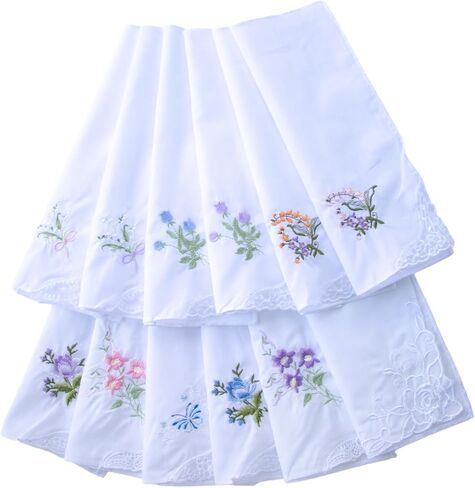 Cotton Embroidered Ladies Lace Handkerchiefs Pack in Saudi Arabia