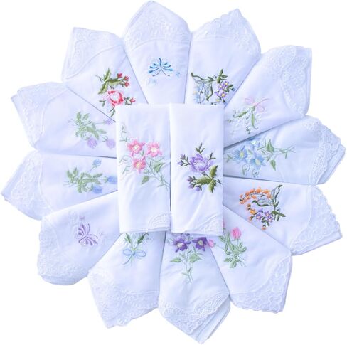 Cotton Embroidered Ladies Lace Handkerchiefs Pack in Saudi Arabia