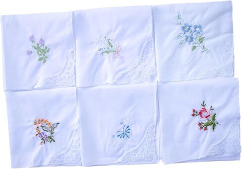 Cotton Embroidered Ladies Lace Handkerchiefs Pack in Saudi Arabia