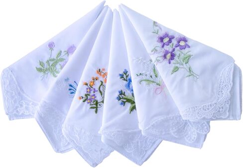 Cotton Embroidered Ladies Lace Handkerchiefs Pack in Saudi Arabia