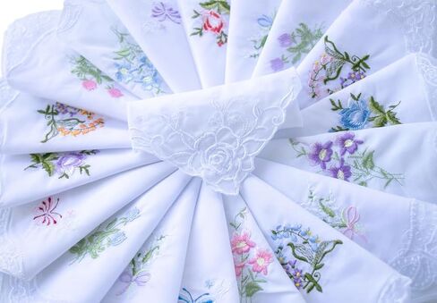 Cotton Embroidered Ladies Lace Handkerchiefs Pack in Saudi Arabia