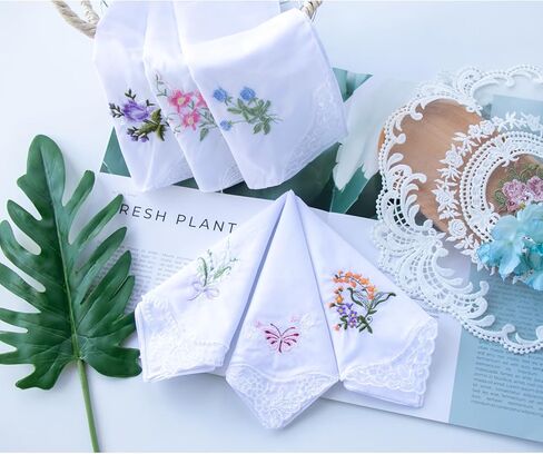 Cotton Embroidered Ladies Lace Handkerchiefs Pack in Saudi Arabia