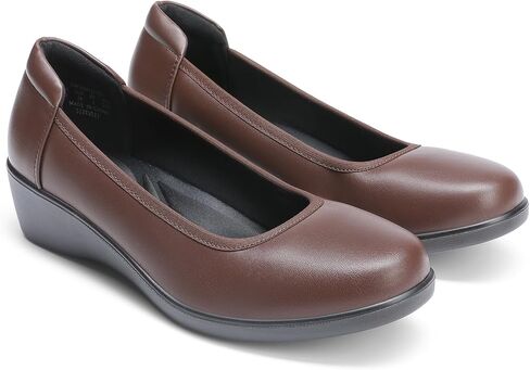 DREAM PAIRS Women's Low Wedges Heels Pumps Comfortable Slip-on Round Toe Dress Work Shoes for Office Business in Saudi Arabia