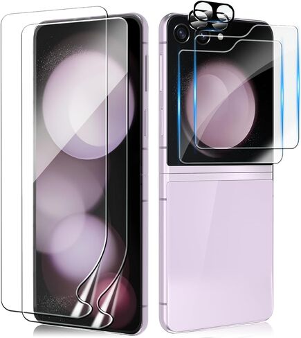 [3 + 3 + 2 Pack] for Samsung Galaxy Z flip 6 5G Screen Protector, 3 Pack Inner TPU Screen Protector + 3 Pack External Tempered Glass + 2 Pack Camera Lens Protector, Easy Install with Alignment Tool in Saudi Arabia