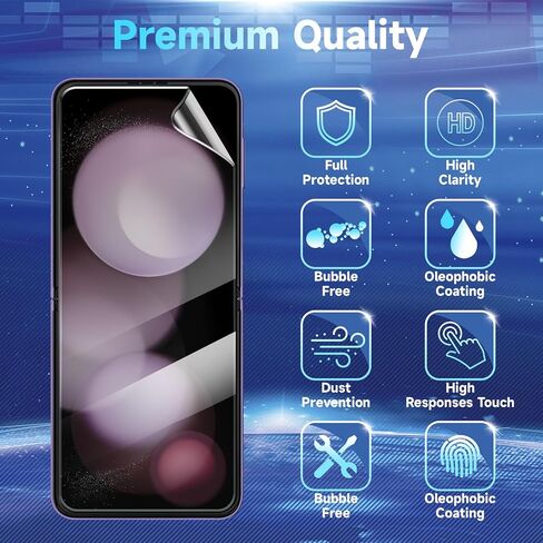 [3 + 3 + 2 Pack] for Samsung Galaxy Z flip 6 5G Screen Protector, 3 Pack Inner TPU Screen Protector + 3 Pack External Tempered Glass + 2 Pack Camera Lens Protector, Easy Install with Alignment Tool in Saudi Arabia