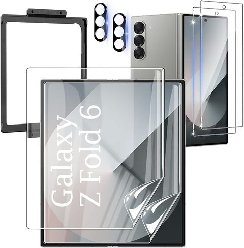 [3 + 3 + 2 Pack] for Samsung Galaxy Z flip 6 5G Screen Protector, 3 Pack Inner TPU Screen Protector + 3 Pack External Tempered Glass + 2 Pack Camera Lens Protector, Easy Install with Alignment Tool in Saudi Arabia