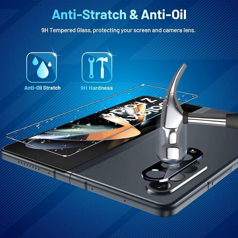 [3 + 3 + 2 حزمة] واقي شاشة Samsung Galaxy Z flip 6 5G، 3 عبوات واقي شاشة داخلي من مادة TPU + 3 عبوات من الزجاج المقسى الخارجي + 2 واقي عدسة الكاميرا، سهل التركيب باستخدام أداة المحاذاة in Kuwait