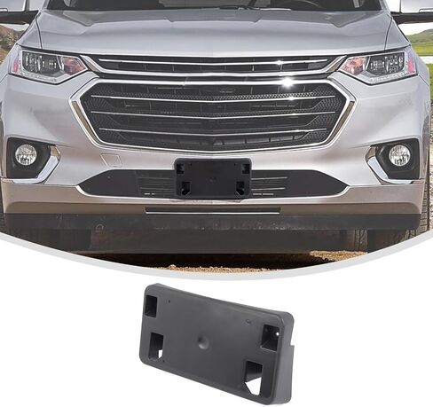 Front Bumper License Plate Frame Bracket Holder Compatible with 2018 2019 2020 2021 Chevrolet Traverse, Replace GM1068196 84282822 Black in Saudi Arabia