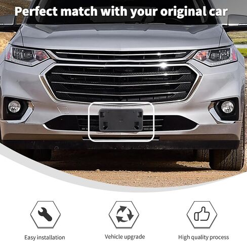 Front Bumper License Plate Frame Bracket Holder Compatible with 2018 2019 2020 2021 Chevrolet Traverse, Replace GM1068196 84282822 Black in Saudi Arabia