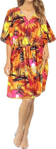 ملابس نوم نسائية صيفية ليلية من LA LEELA Dashiki House Dress Batik Caftan Maxi Kaftan ملابس نوم للنساء ثوب نوم مقاس كبير 2X-3X Regal، Sun in Kuwait