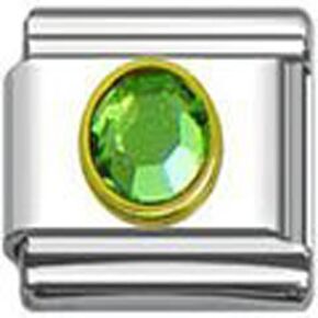 Sexy Sparkles August Birthday Birthstone Italian Charm with Gold Tone Frame in Kuwait