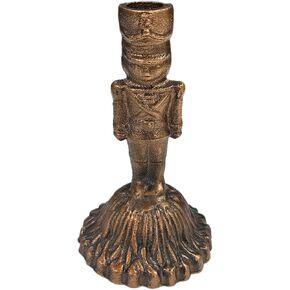 Vintage Cast Iron Figurine Candle Holder - Retro Rustic Farmhouse Décor, Decorative Figurine Candle Holder for Home, Tabletop, Shelf, or Mantel Display (Bronze-Colored) in Saudi Arabia