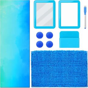 مجموعة إكسسوارات الخزانة - 10 قطع من مستلزمات العودة إلى المدرسة للفتيات، ورق حائط مغناطيسي فائق مقاس 35.4 بوصة × 11.8 بوصة، وسجادة خزانة، ومرآة للسبورة البيضاء، وعلامة مسح جاف، وأساسيات ديكور منظم Preppy (وردي) in Kuwait