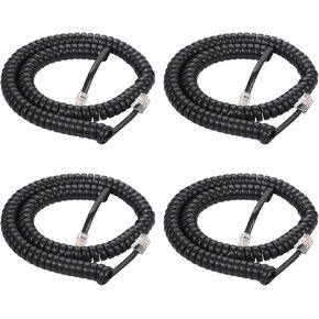 Coiled Wire 6 Pack 8Ft Uncoiled / 1.4Ft Coiled Landline Phone Handset Cable 4P4C Telephone Accessory Black in Kuwait