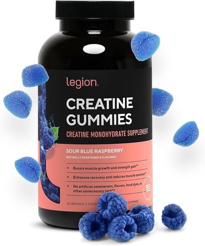 LEGION Creatine Monohydrate Gummies - Clean Creatine Gummies for Muscle Gain, Improving Endurance & Post Workout Recovery - Creatine Supplement for Maximum Absorption (150 Lemon Drop Gummies) in Kuwait