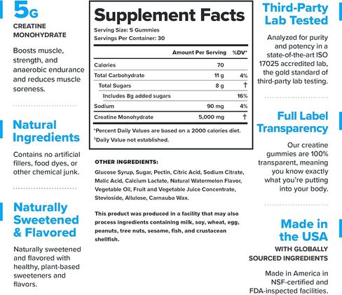 LEGION Creatine Monohydrate Gummies - Clean Creatine Gummies for Muscle Gain, Improving Endurance & Post Workout Recovery - Creatine Supplement for Maximum Absorption (150 Lemon Drop Gummies) in Kuwait