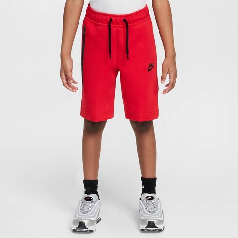 Nike Tech Fleece Big Kids' (Boys') Shorts (FD3289-671, University Red/Black/Black) in Saudi Arabia