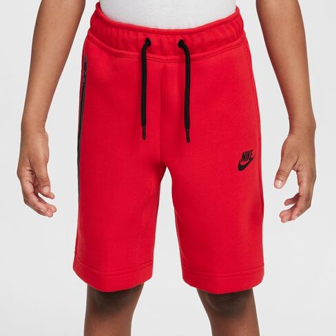 Nike Tech Fleece Big Kids' (Boys') Shorts (FD3289-671, University Red/Black/Black) in Saudi Arabia