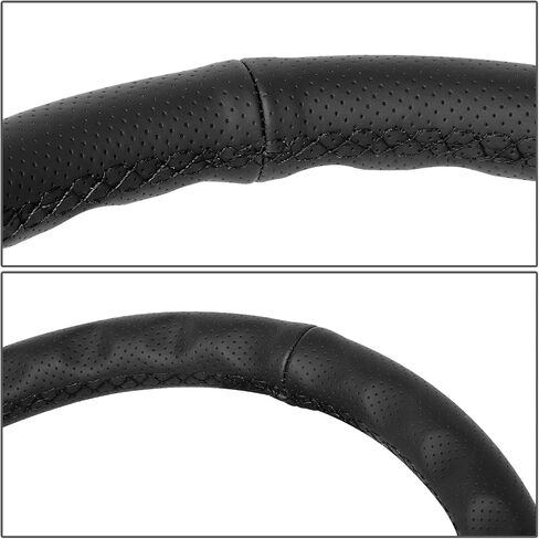 NRG Innovations NRG-RST-030PR-BK عجلة القيادة المقوى-عجلة القيادة الرياضية 350 مم (2.5 "عمق)-جلد أسود غير لامع/جلد أسود مع شقوق in Saudi Arabia