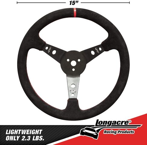 Longacre 52-56797 Pro Alum. Racing Wheel, Suede Rim, 15" Blk in Saudi Arabia