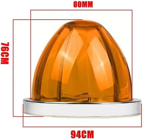 5PCS Watermelon Lights for Semi Truck，LED Watermelon Light Indicator Side Marker Lamp, Outline water melon Side Marker for Motor with Bezel (Amber) in Kuwait