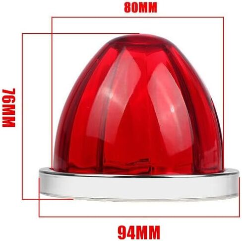 5PCS Watermelon Lights for Semi Truck，LED Watermelon Light Indicator Side Marker Lamp, Outline water melon Side Marker for Motor with Bezel (Amber) in Kuwait