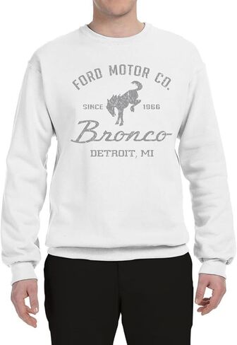 Shark & Hammer Ford Motor Co Detroit Michigan ، Classic Bronco 1966 Cars and Trucks Crewneck Sweatshirt in Saudi Arabia